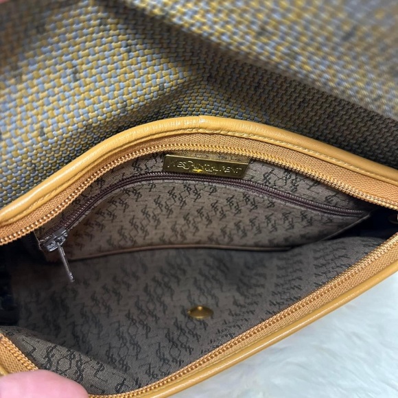 Vintage YSL Brown Canvas Clutch Bag - will include aftermarket chain - Picture 10 of 11